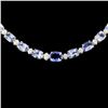 Image 2 : 14K Gold 30.00ct Tanzanite & 1.75ctw Diamond Neckl