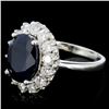 Image 3 : 14K Gold 5.00ct Sapphire & 1.20ctw Diamond Ring