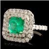 Image 2 : 18K Gold 1.63ct Emerald & 0.98ctw Diamond Ring