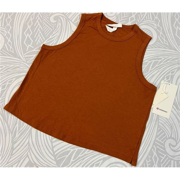 New lululemon Women's Classic-Fit Cotton-Blend Tank, Butternut Brown, Size 10