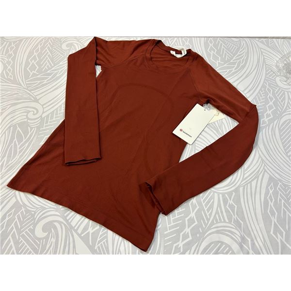 New lululemon LW3DFK Women's Swiftly Tech Long Sleeve 2.0, Date Brown, Size 10