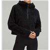 Image 1 : New lululemon Women's Scuba Oversized Half-Zip Fleece Hoodie, Black, Size XS/S