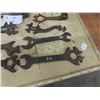 Image 2 : 12 Old Implement Wrenches with Embossed Names ; Van Brunt, Case, Newell Sanders,