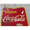 Image 2 : Coca-Cola Metal Sign with Bottle - 1946 17" x 53" 