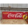 Image 1 : Coca-Cola Metal Sign with Bottle - 1940s 17" x 57" 