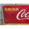 Image 2 : Coca-Cola Metal Sign with Bottle - 1940s 17" x 57" 