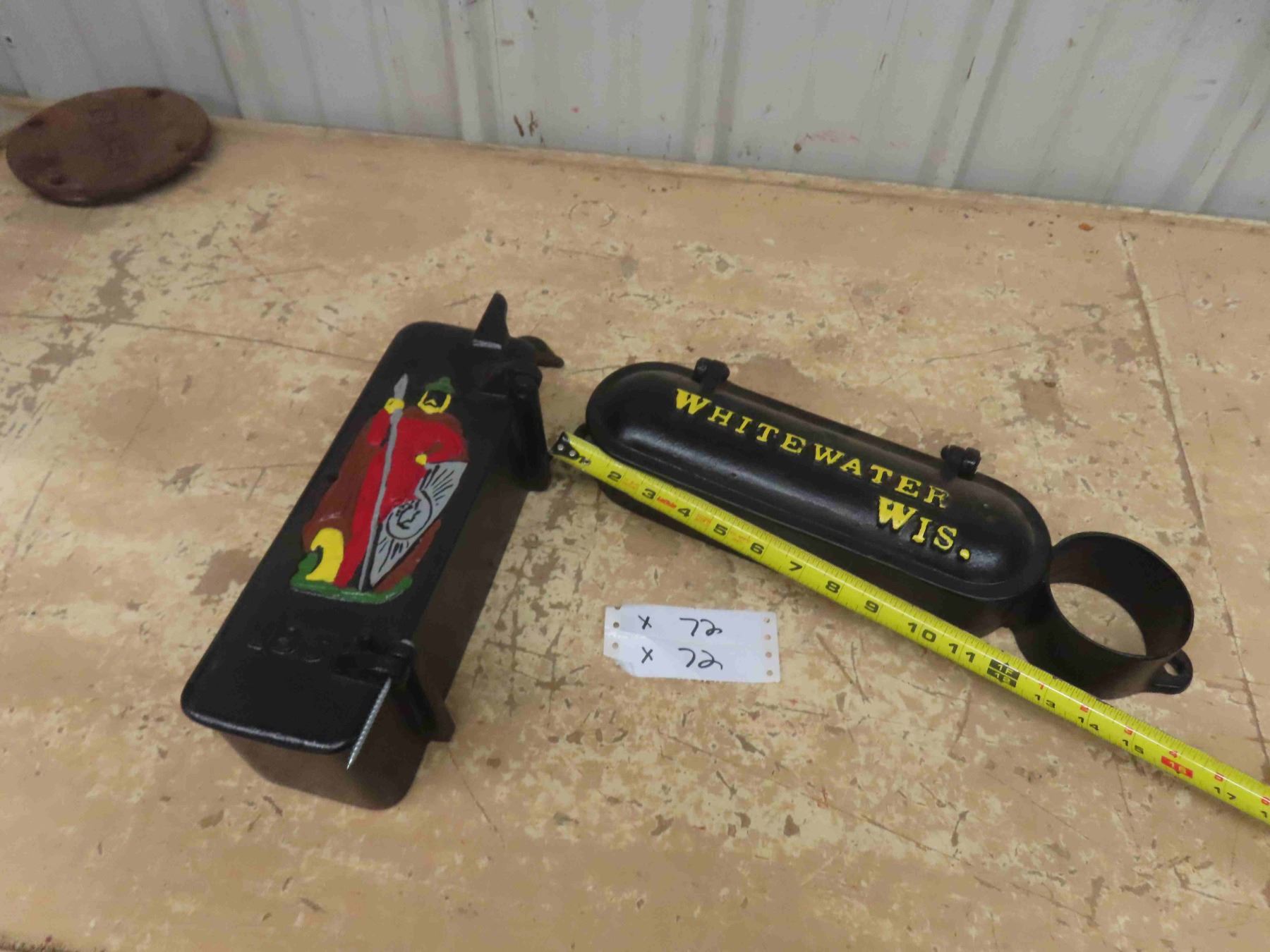 2 Cast Implement Tool Boxes - Both Painted - McSherry Auction Service Ltd.