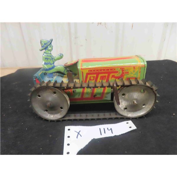 Crawler Wind Up Tin with Rubber Tracks, Made in Canada 4" x 5" x 8.5"