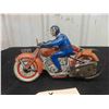 Image 2 : Tin Wind Up Motorcycle with Side Car + Driver Made in France 3.5" x 4.5" x 6.5"