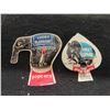 Image 2 : 4 Tin Vintage Prize Whistles with Advertising ; Lucky Elephant, Red Goose