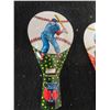 Image 2 : 7 Tin Vintage Prize Whistles ; Baseball, Circus, Queen of Hearts 