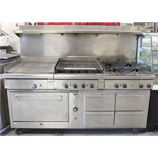 QUEST 3 WAY RANGE UNIT; FLAT TOP/ CHARBROILER &