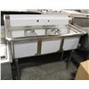 Image 1 : NEW TRIPLE COMPARTMENT S/S SINK W/ 15" X 15" X 12"