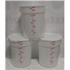 3PK- 22QT WHITE ROUND POLY FOOD STORAGE CONTAINERS