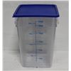 22 QT CLEAR POLY SQUARE FOOD STORAGE CONTAINER W/