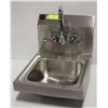 Image 1 : NEW S/S WALL MOUNT HAND SINK W/ FAUCET & BASKET