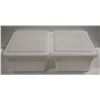 2PC WHITE POLY 11.4L FOOD STORAGE BOX 18'X12'X6'