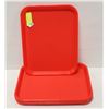 Image 1 : LOT OF 6 NEW 10" X 14" RED FAST FOOD TRAYS