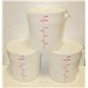 3PK- 18QT WHITE ROUND POLY FOOD STORAGE CONTAINERS