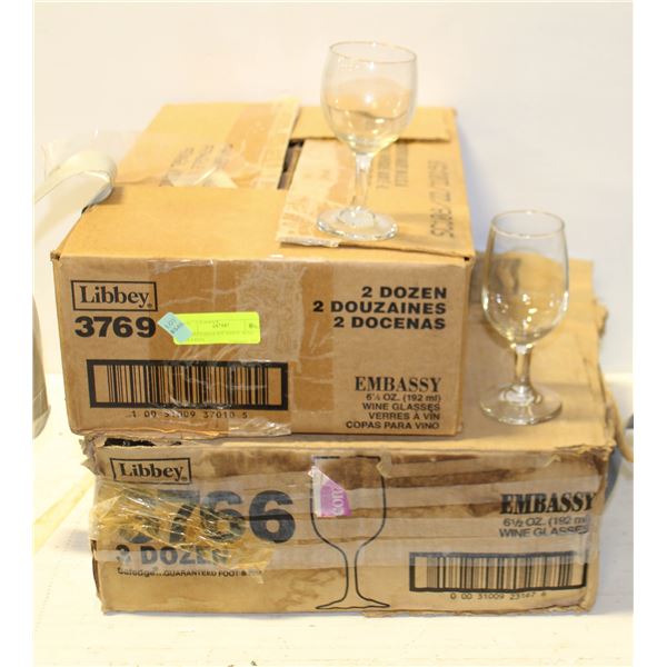 2 BOXES (60) 6.5OZ WHITE WINE GLASSES