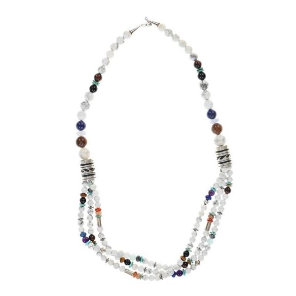 Navajo T&R Singer White Buffalo Turquoise Necklace