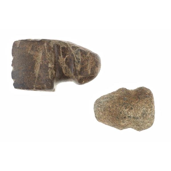 Pre Columbian Grooved Axe Head & Pestal c. 10000-