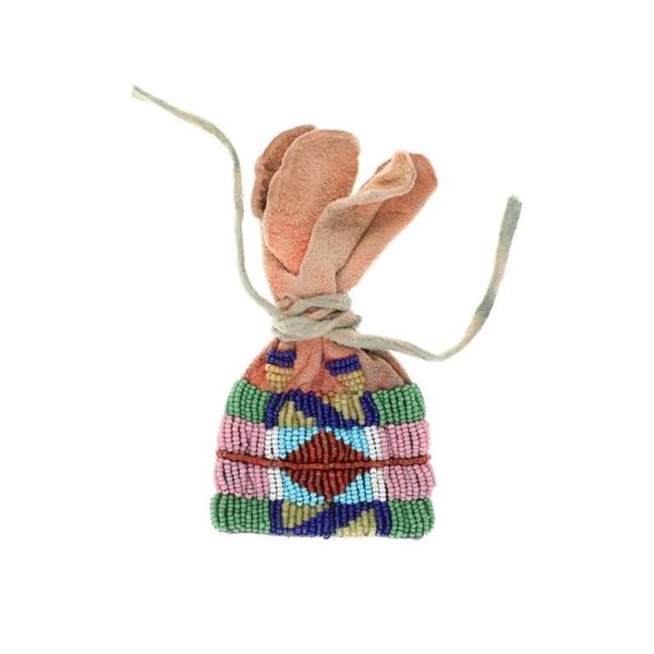 Northern Plains Beaded Hide Paint Bag