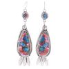 Image 1 : Navajo R. Sam Silver Mojave Turquoise Earrings