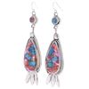 Image 2 : Navajo R. Sam Silver Mojave Turquoise Earrings