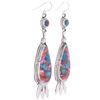 Image 5 : Navajo R. Sam Silver Mojave Turquoise Earrings