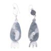 Image 8 : Navajo R. Sam Silver Mojave Turquoise Earrings