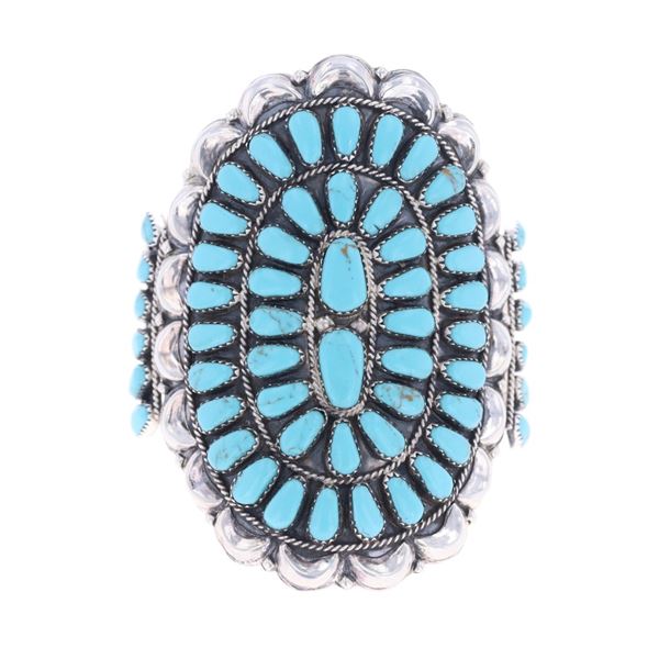 Navajo Jane Popovitch Silver Turquoise Bracelet