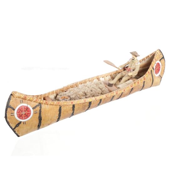 Lewis & Clark Life-Like Birch Wood Canoe Display