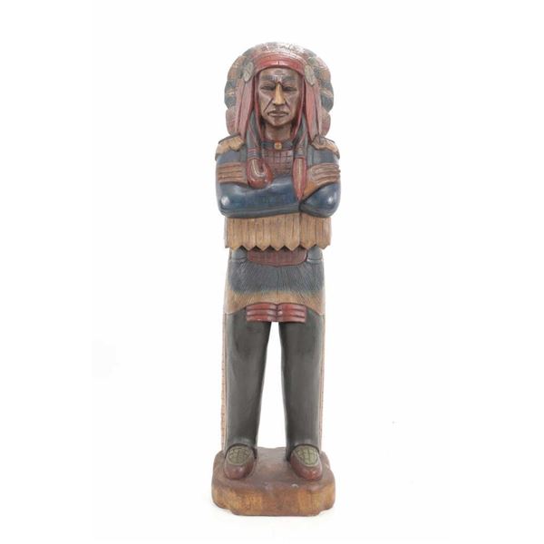 Large Cigar Store Indian Wood Carving Life Sized