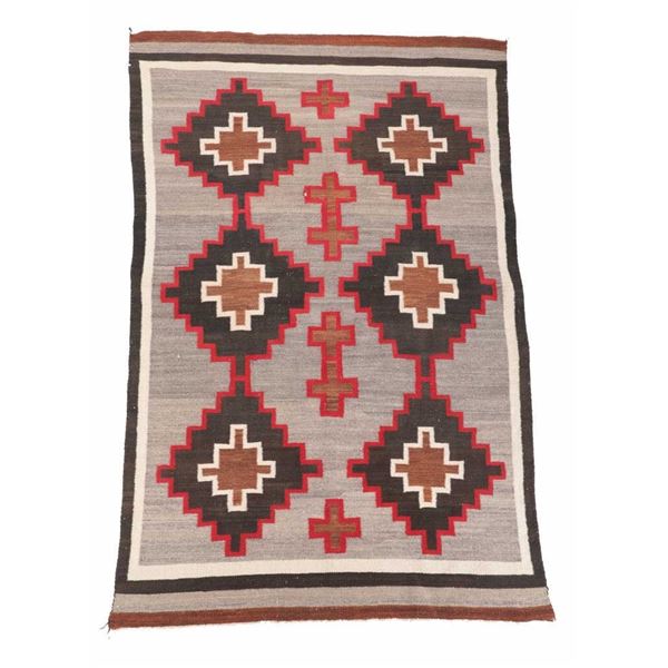 Navajo Ganado Hubbell Cross Rug c. 1900-1920's