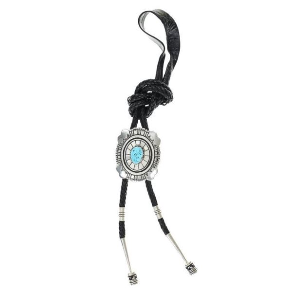 Navajo T & R Singer Sterling Silver Turquoise Bolo