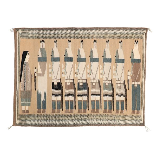 Nellie Begay Yei-Be-Chai Turquoise Woman Tapestry