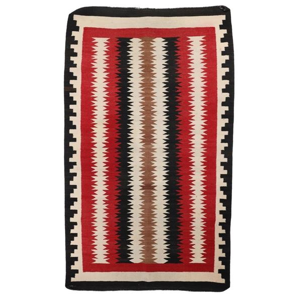 Navajo Crystal Eye Dazzler Stepped Rug c. 1930's