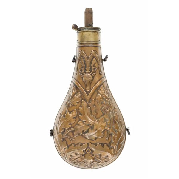 Brass Hunting Powder Flask c. 1890-1910