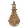 Image 1 : Brass Hunting Powder Flask c. 1890-1910