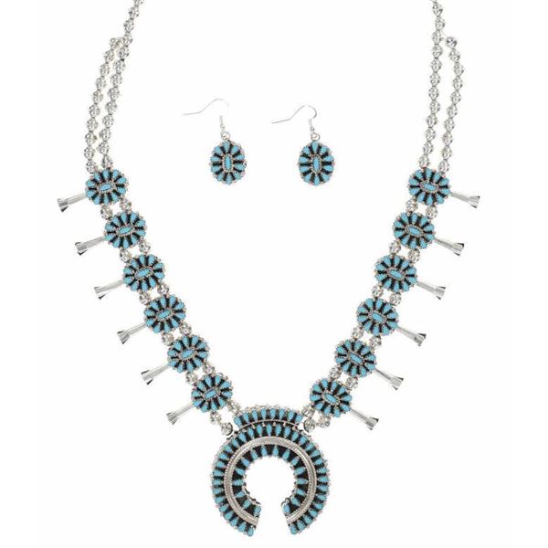 Navajo Silver Branch Coral Turquoise Jewelry Set