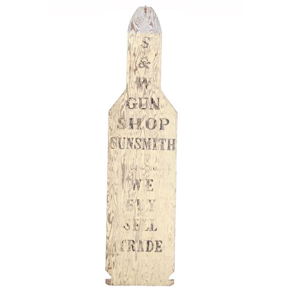 Smith & Wesson Gunsmith Advertisement Sign c 1940s