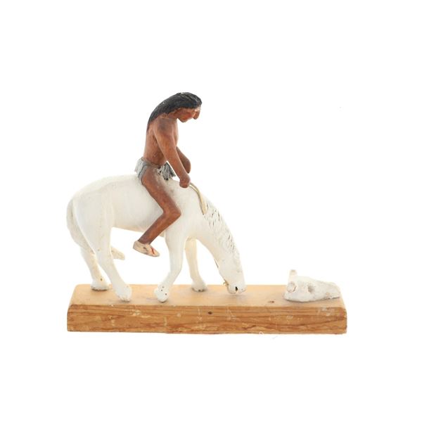 Folk Art Hand Carved Wooden Sioux Indian c. 1965