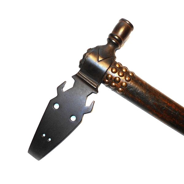 Sioux Buffalo-Head Themed Spontoon Pipe Tomahawk