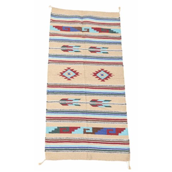 Zapotec Saltillo Natural Stepped Medallion Rug