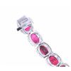 Image 10 : RARE Burmese Ruby & VS2 Diamond Platinum Bracelet