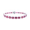 Image 1 : RARE Burmese Ruby & VS2 Diamond Platinum Bracelet