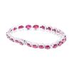 Image 4 : RARE Burmese Ruby & VS2 Diamond Platinum Bracelet