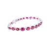 Image 5 : RARE Burmese Ruby & VS2 Diamond Platinum Bracelet