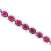 Image 8 : RARE Burmese Ruby & VS2 Diamond Platinum Bracelet
